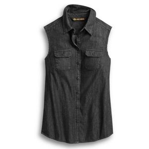 Harley-Davidson “Rocker” Sleeveless Button-Down